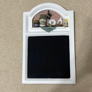 Chalk board with olive decorations